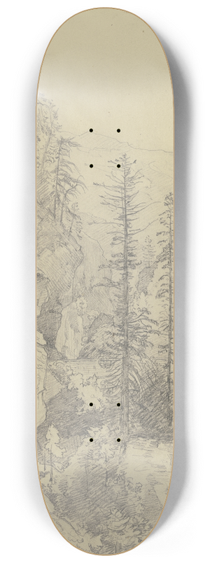 Johann Wilhelm Schirmer - Section at the Via Mala 8.25 inch art skate deck