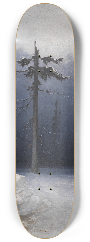 Peder Balke - Tree in a Wintry Forest 8.25 inch art skate deck