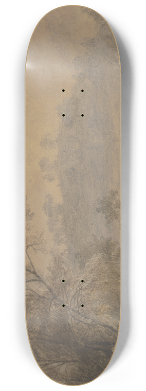 Johann Wilhelm Schirmer - Waldsee, von dessen Ufer ein Kahn mit drei Mnnern ablegt 8.25 inch art skate deck