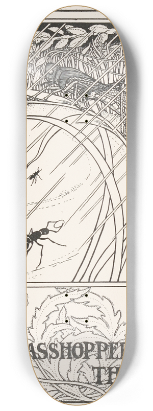 Percy J. Billinghurst - The Grasshopper and the Ant 8.25 inch art skate deck