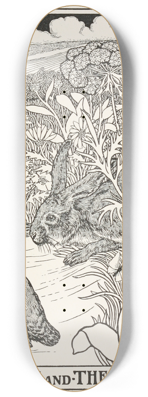 Percy J. Billinghurst - The Hare and the Partridge 8.25 inch art skate deck