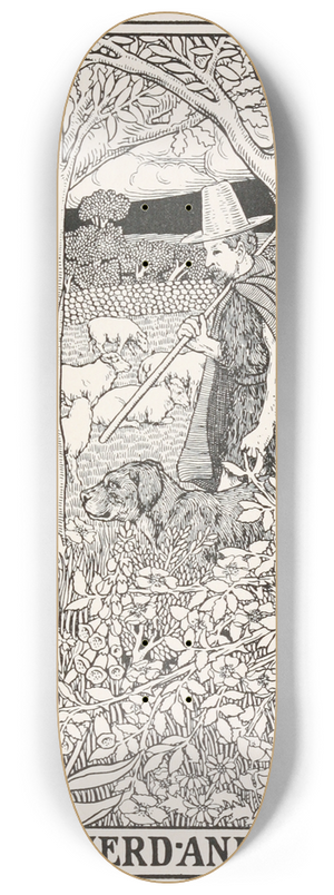 Percy J. Billinghurst - The Shepherd and his Dog 8.25 inch art skate deck