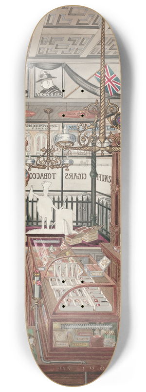 Perkins Harnly - Cigar Store, 1901 8.25 inch art skate deck