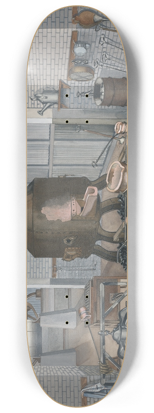 Perkins Harnly - Iron Foundry, 1910 8.25 inch art skate deck