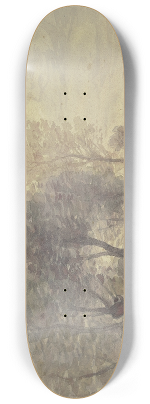 Peter Burnitz - Gewsser mit Bauernhusern unter hohen Bumen 8.25 inch art skate deck