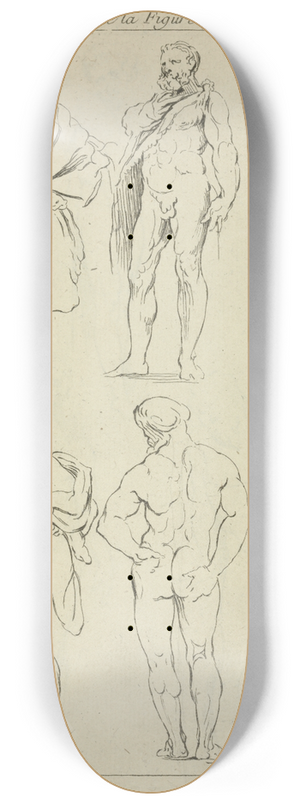 Peter Paul Rubens - Six male figures 8.25 inch art skate deck