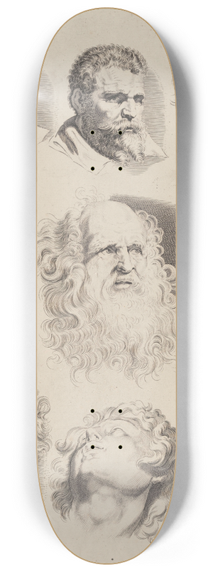 Peter Paul Rubens - Study of Heads 8.25 inch art skate deck