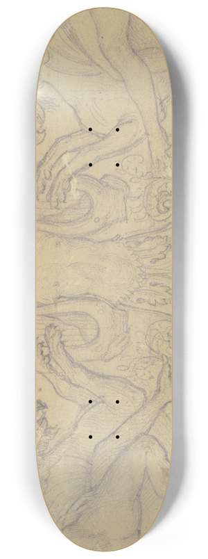 Peter von Cornelius - Nymphen und Satyrn auf Fabeltieren 8.25 inch art skate deck