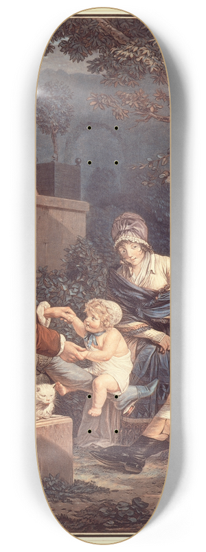 Philibert-Louis Debucourt - Les Plaisirs Paternels 8.25 inch art skate deck