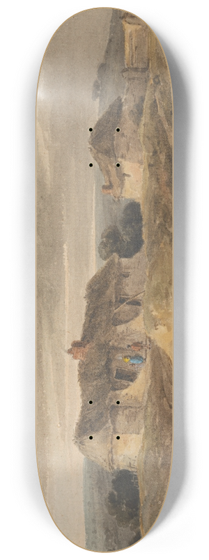 Amelia Long - Landscape with Thatched Buildings 8.25 inch art skate deck Amelia Long - Landscape with Thatched Buildings 8.25 inch art skate deck