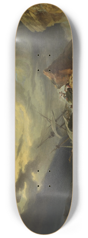 Philip James de Loutherbourg - A shipwreck off a rocky coast 8.25 inch art skate deck