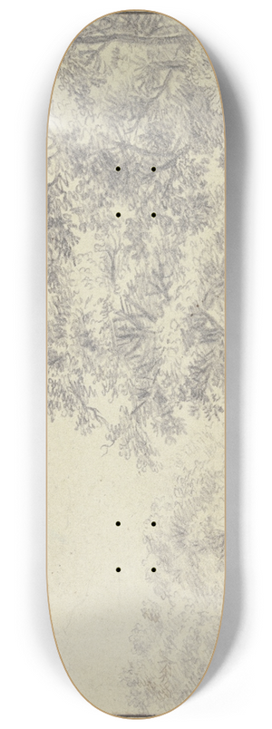 Philippine Schtz - Waldweg mit einem Wanderer, links eine Lichtung 8.25 inch art skate deck