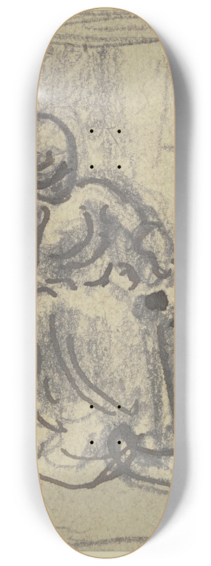 Philipp Rumpf - Frau, mit aufgesttztem Kopf an einer Wiege sitzend 8.25 inch art skate deck