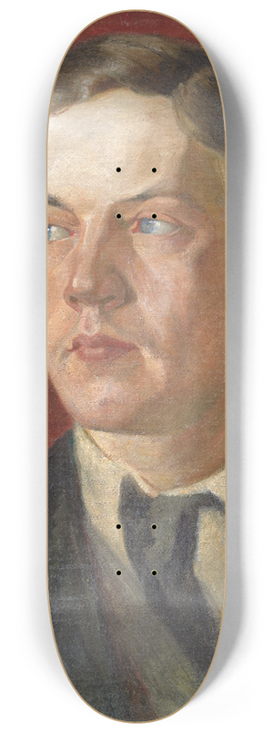 Johan Rohde - Portrait of Swedish painter Gustaf Wolmar 8.25 inch art skate deck