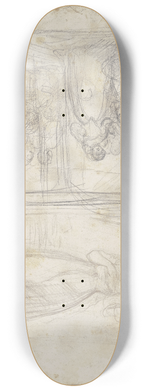 Philipp Winterwerb - Ritter vor einer Dame kniend; Mdchen mit Kerze 8.25 inch art skate deck