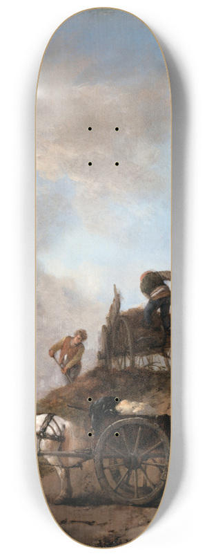 Philips Wouwerman - Peasants in the Fields- Hay Harvest 8.25 inch art skate deck