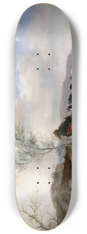 Philips Wouwerman - Two Horsemen near a Fountain 8.25 inch art skate deck