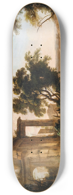 Pierre Antoine Patel the younger - Landscape With Ruins 8.25 inch art skate deck