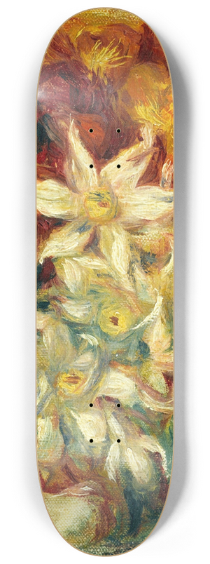 Pierre-Auguste Renoir - Bouquet de narcisses et de roses 8.25 inch art skate deck