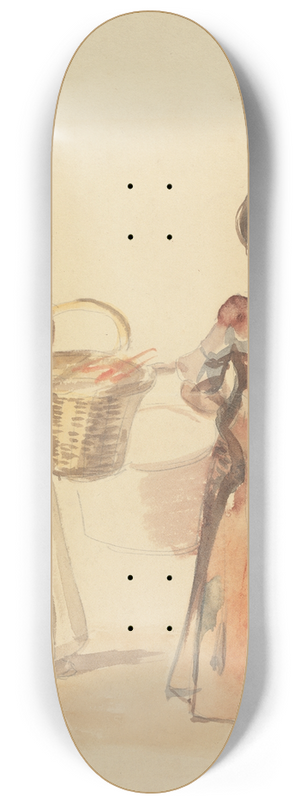 John Absolon - Peasant Girls 8.25 inch art skate deck