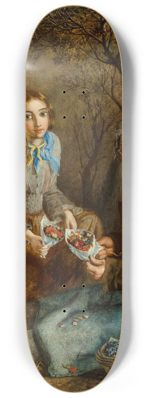 John Anster Fitzgerald - The flower seller and his daughter 8.25 inch art skate deck