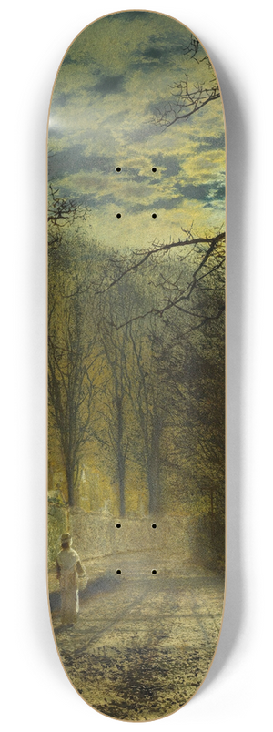 John Atkinson Grimshaw - A Moonlit Street 8.25 inch art skate deck
