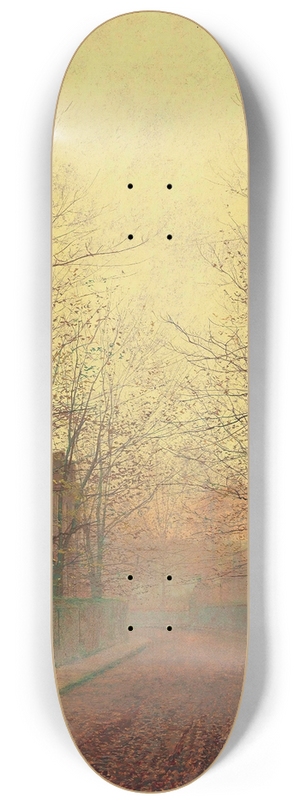 John Atkinson Grimshaw - An Autumn Lane 8.25 inch art skate deck