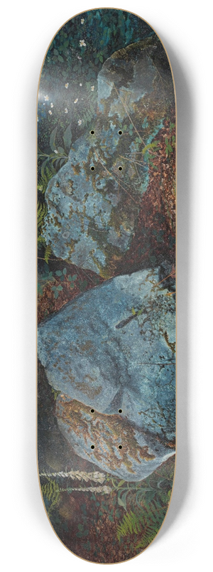John Atkinson Grimshaw - Boulders In Storsforth Wood 8.25 inch art skate deck