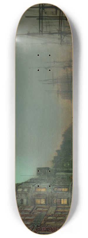 John Atkinson Grimshaw - Liverpool Lights 8.25 inch art skate deck
