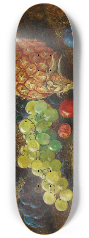 John Atkinson Grimshaw - Still lifewith a pineapple, grapes, nutsand plums 8.25 inch art skate deck