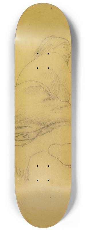 Pierre Puvis de Chavannes - Reclining Semi-Draped Figure 8.25 inch art skate deck