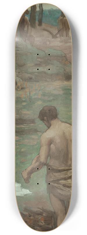 Pierre Puvis de Chavannes - Sainte Genevive enfant en prire 8.25 inch art skate deck