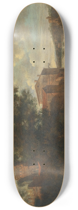 Pieter Cosijn - The Hague A river landscape 8.25 inch art skate deck