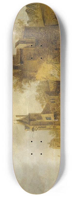 Pieter de Bloot - A River Landscape 8.25 inch art skate deck
