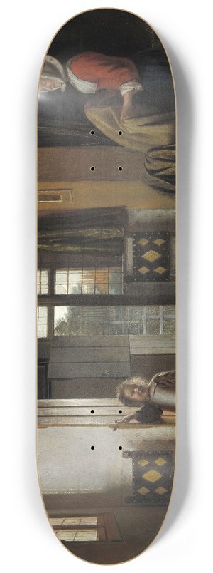Pieter De Hooch - The Bedroom 8.25 inch art skate deck