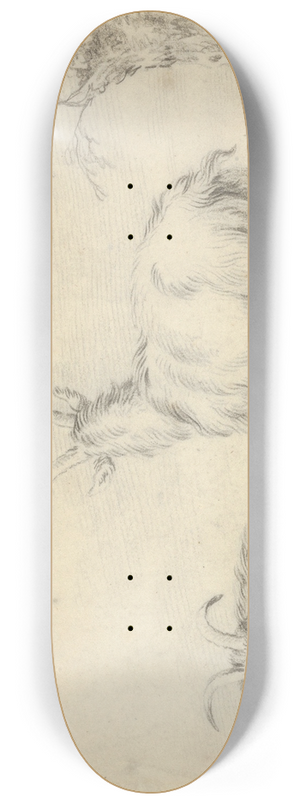 Pieter Gerardus van Os - A Standing and a Lying Goat Near a Small Tree 8.25 inch art skate deck