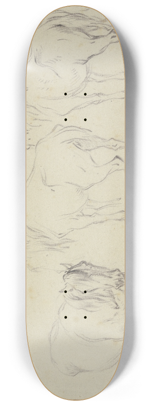 Pieter van Bloemen - Three old horses 8.25 inch art skate deck