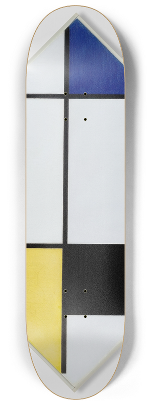 Piet Mondrian - Lozenge Composition with Yellow, Black, Blue, Red, and Gray 8.25 inch art skate deck