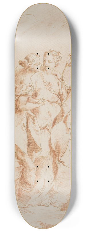 Pietro Antonio Novelli - Freden og Retfrdigheden omfavner hinanden 8.25 inch art skate deck
