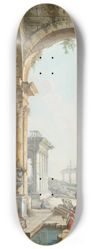 Pietro Bellotti - Capriccio with Ruins 8.25 inch art skate deck
