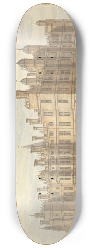 John Buckler - North West view of Burleigh House The Seat of the Marquis of Exeter 8.25 inch art skate deck