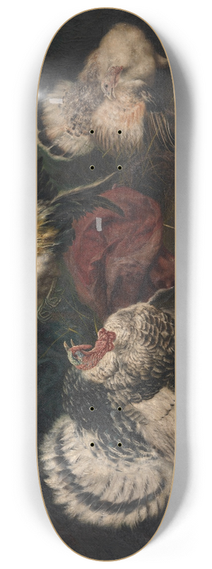 Piet Van Engelen - Fighting Cocks 8.25 inch art skate deck
