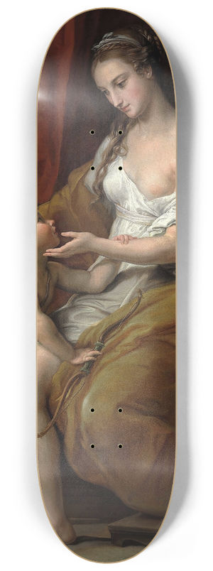 Pompeo Batoni - Venus Caressing Cupid 8.25 inch art skate deck