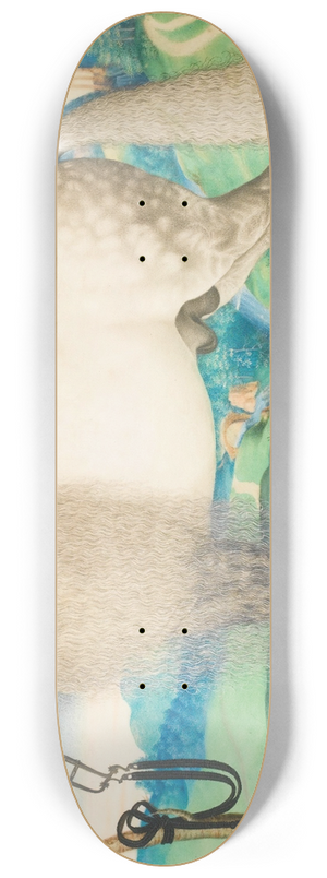 Prague School - A Dappled Grey StallionTethered In A Landscape 8.25 inch art skate deck