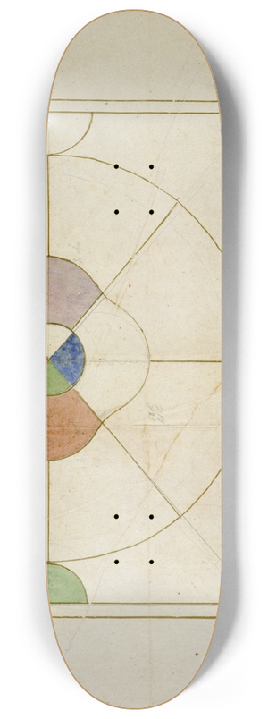 Prosper Lafaye - Projet de panneau de vitrail  dcor abstrait 8.25 inch art skate deck