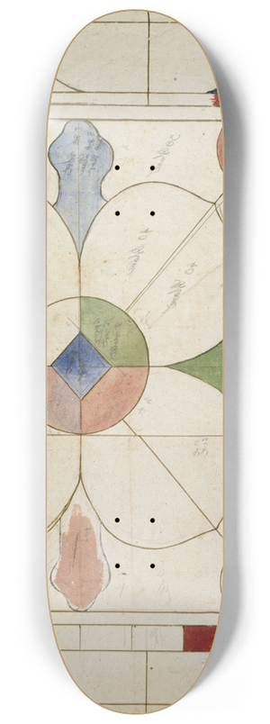 Prosper Lafaye - Projet de panneau de vitrail  dcor quadrilob 8.25 inch art skate deck