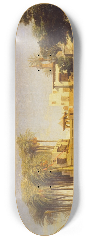 Prosper Marilhat - Beni Suef on the Nile 8.25 inch art skate deck