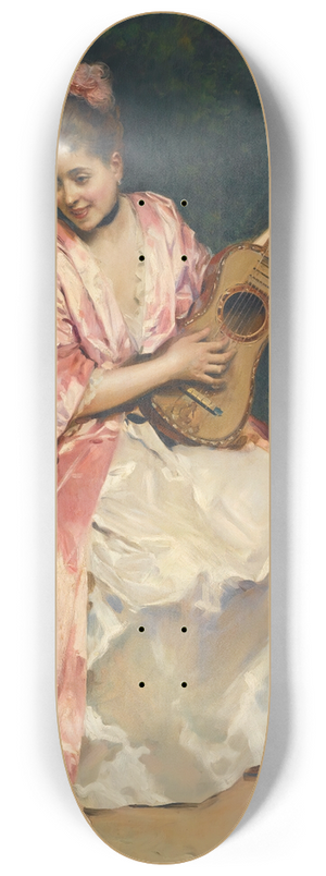 Raimundo de Madrazo y Garreta - Aline with guitar 8.25 inch art skate deck