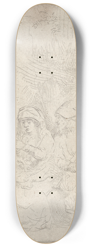 Rembrandt van Rijn - The Rest on the Flight into Egypt 8.25 inch art skate deck