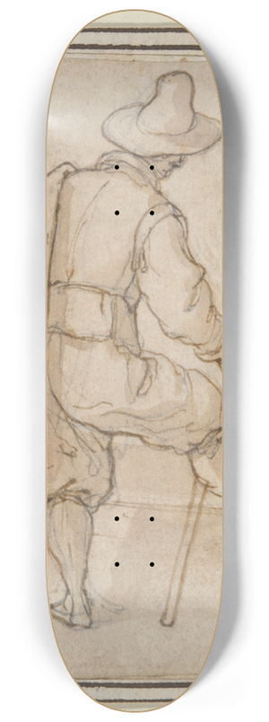 Remigio Cantagallina - Man Standing, seen frombehind 8.25 inch art skate deck